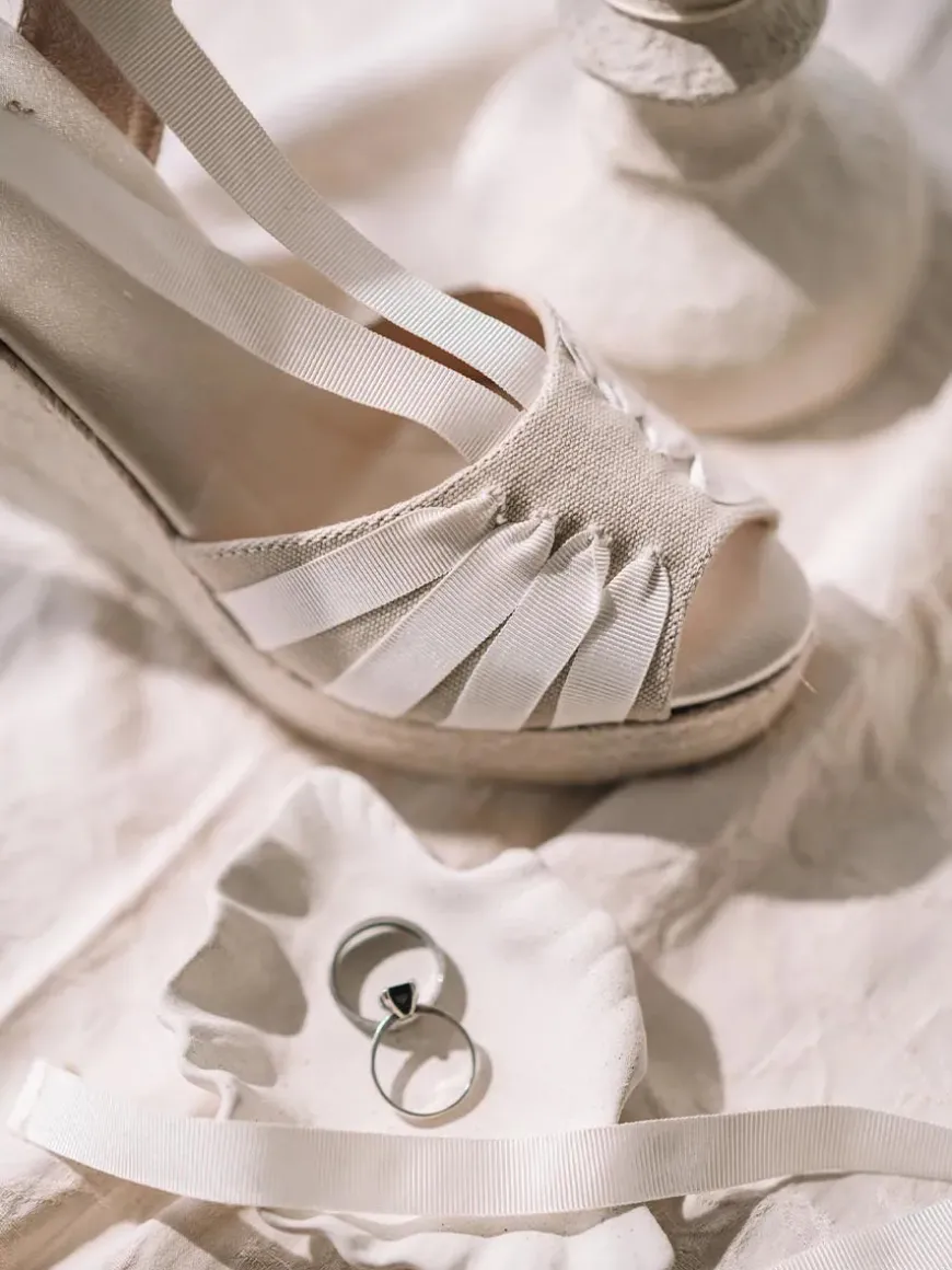 DELILAH - Bridal espadrilles in cotton fabric