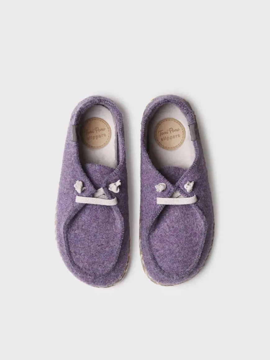 DEMI-FP - Women's slipper in felt with laces