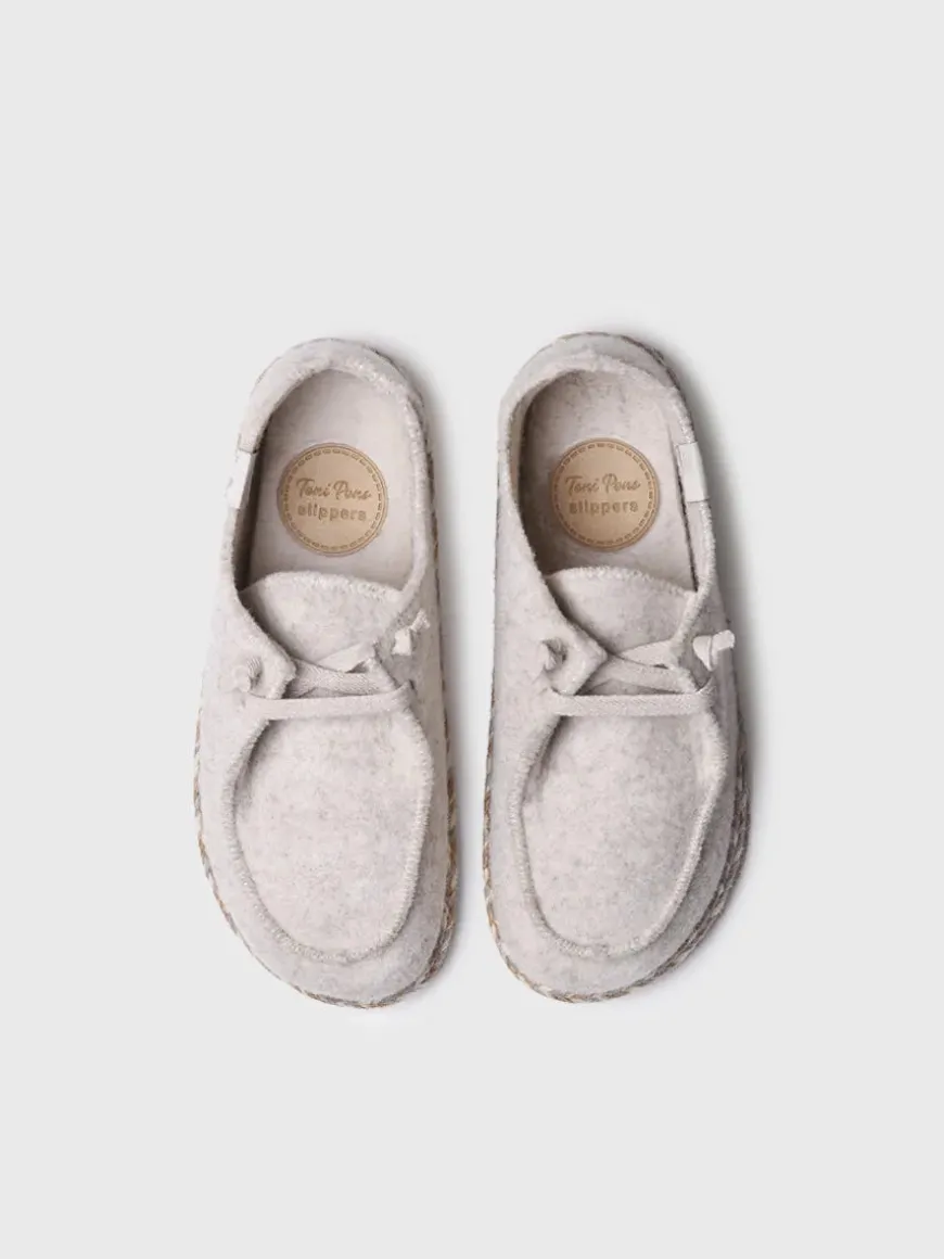 DEMI-FP - Women's slipper in felt with laces