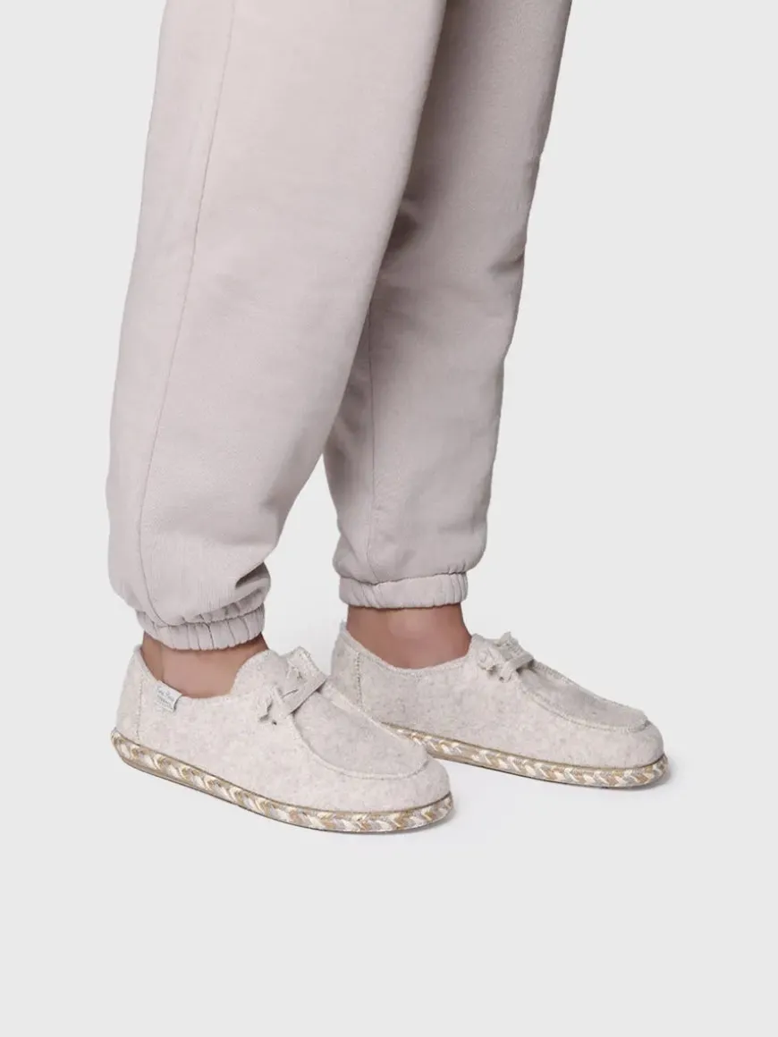 DEMI-FP - Women's slipper in felt with laces