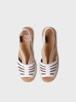 DIMA - Women's leather espadrille with wide heel and elastic