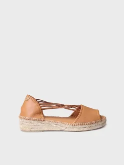 EBRE-P - Women's leather sandal with elastics