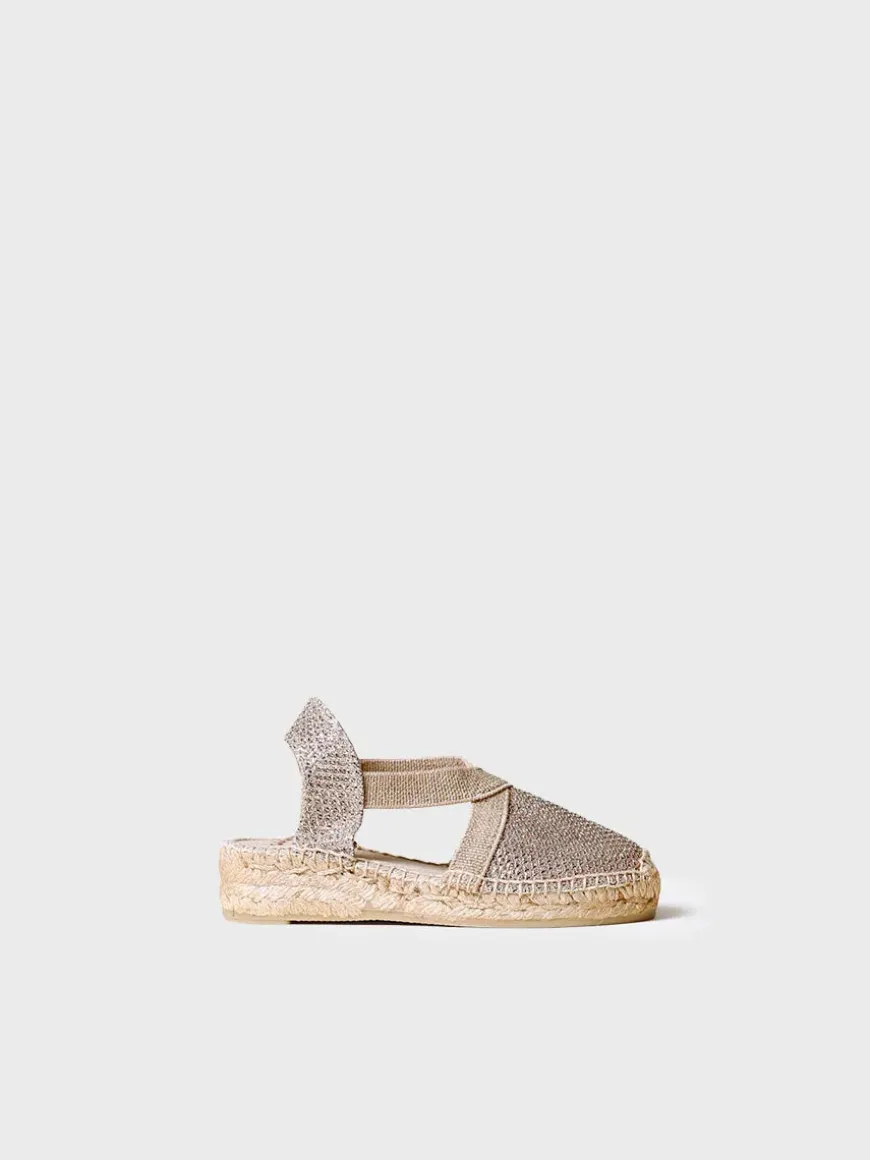 EDITA-S - Golden espadrilles for girls with elastics