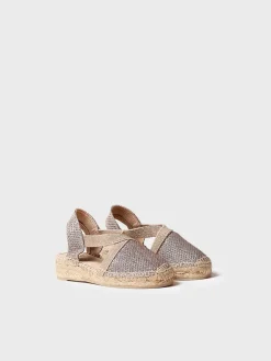 EDITA-S - Golden espadrilles for girls with elastics