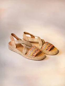 EIDER-RS - Women's espadrille with jute wedge and multicolour bands