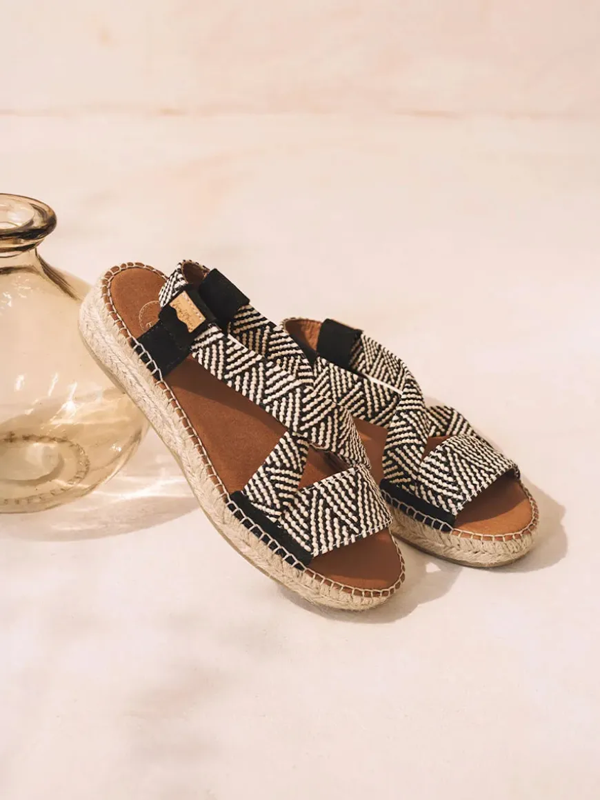 ELIANA - Women's open espadrille with multicolour elastics