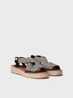 ELIANA - Women's open espadrille with multicolour elastics
