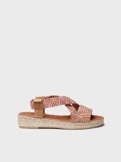 ELIANA - Women's open espadrille with multicolour elastics