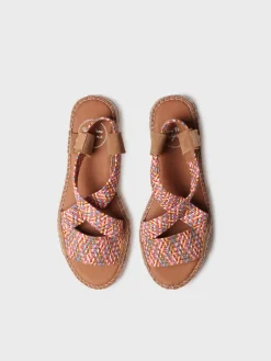 ELIANA - Women's open espadrille with multicolour elastics