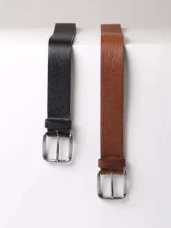 ELIAS - Men's leather belt with metal buckle