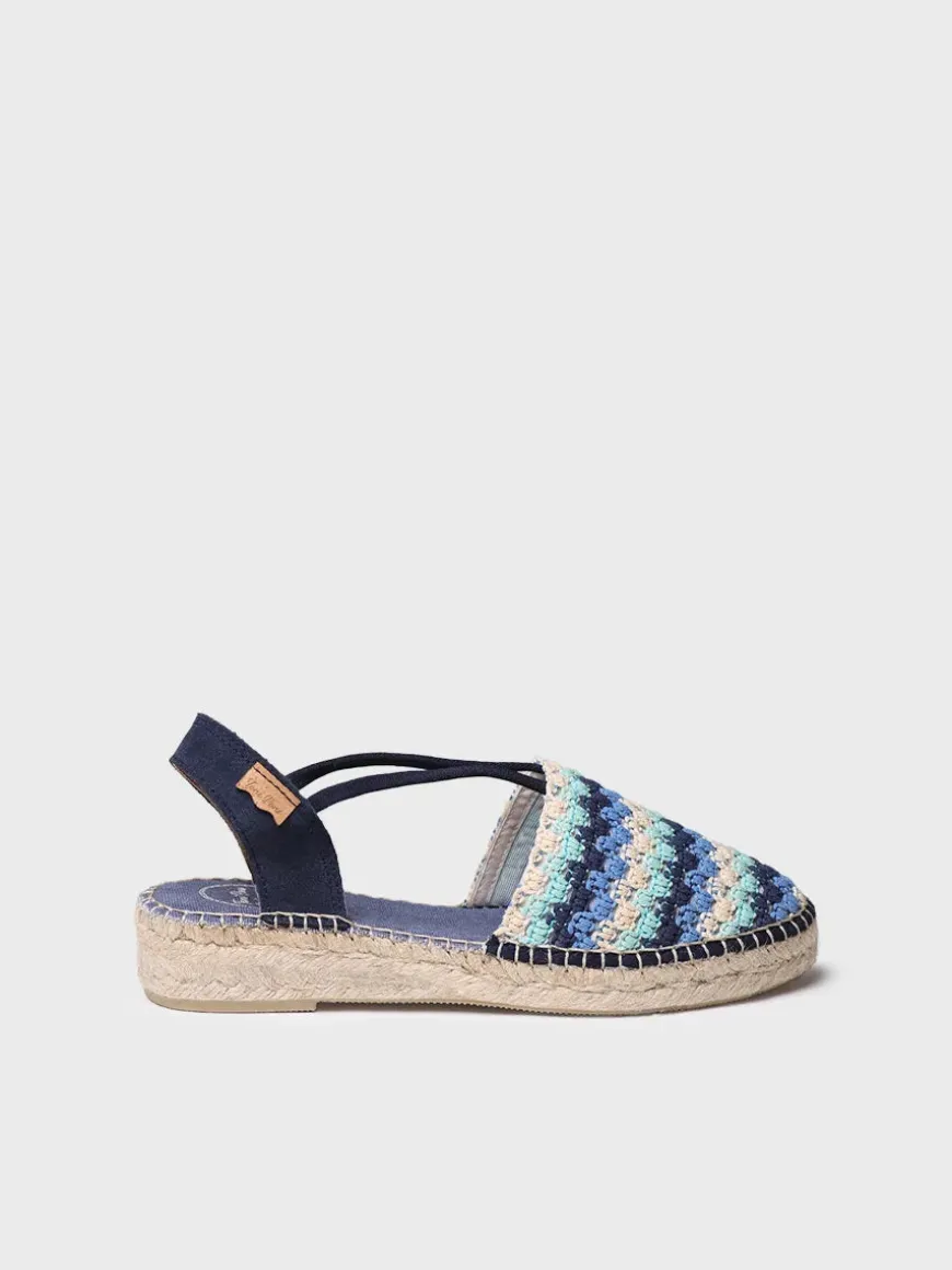 EMILIA - Flat women's espadrille in multicolour crochet