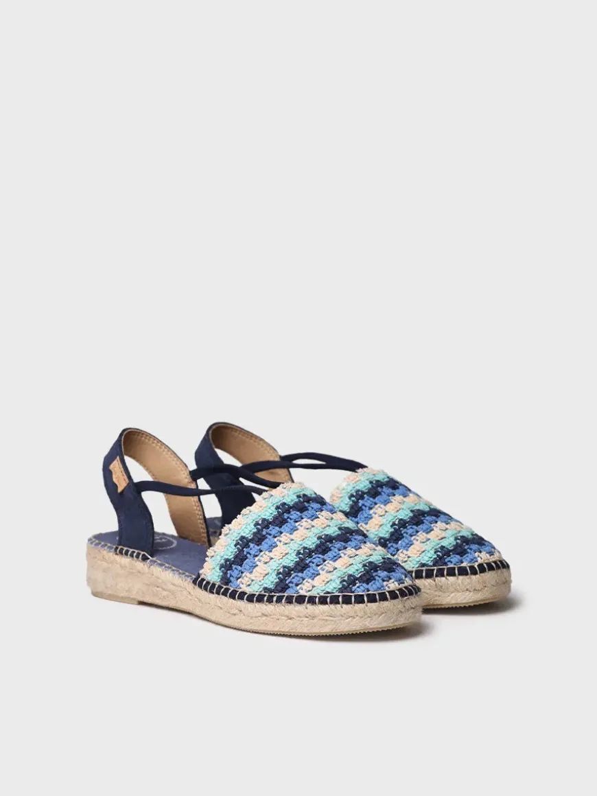 EMILIA - Flat women's espadrille in multicolour crochet