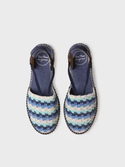 EMILIA - Flat women's espadrille in multicolour crochet