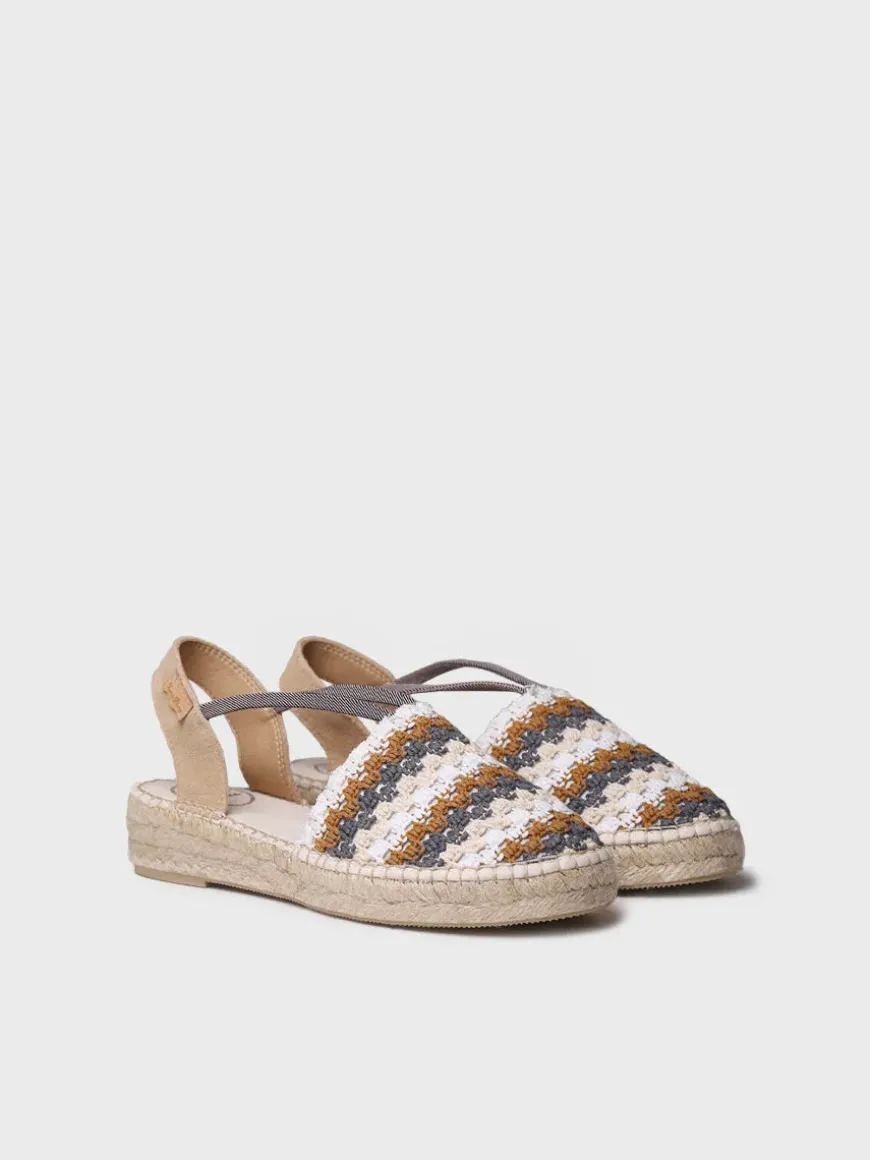 EMILIA - Flat women's espadrille in multicolour crochet