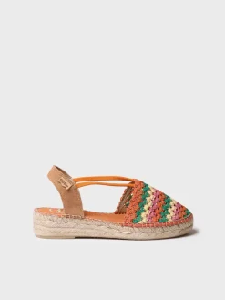EMILIA - Flat women's espadrille in multicolour crochet