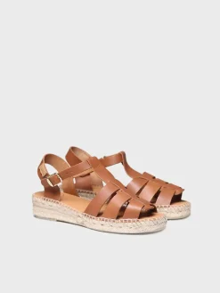 EMMA - Women's flat fisherman sandals in leather