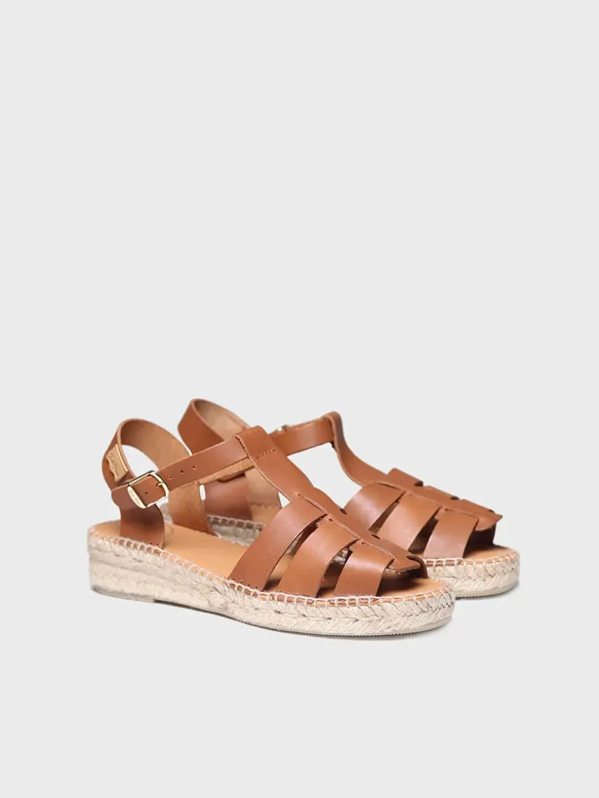 EMMA - Women's flat fisherman sandals in leather