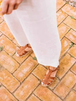 EMMA - Women's flat fisherman sandals in leather