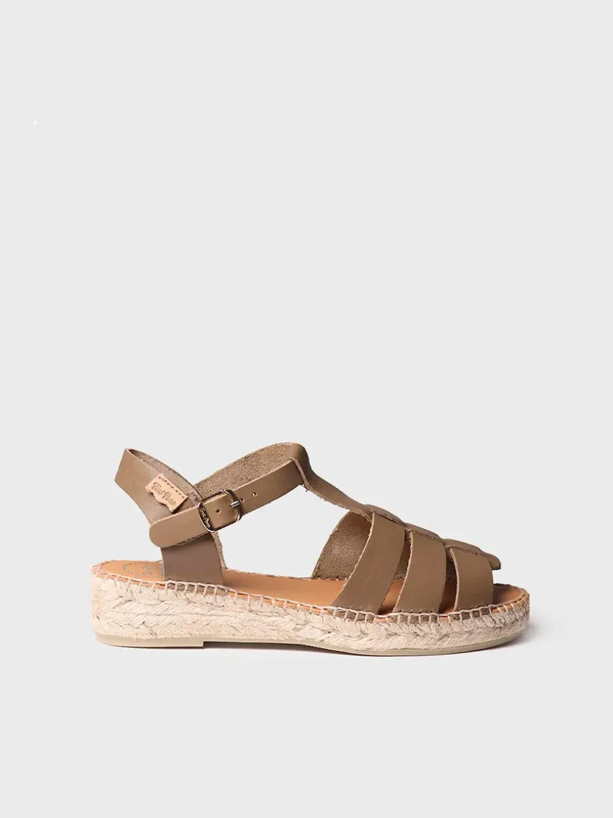 EMMA - Women's flat fisherman sandals in leather