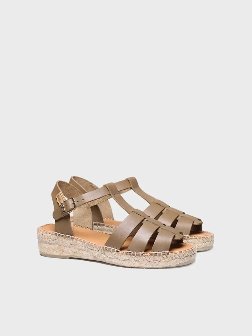 EMMA - Women's flat fisherman sandals in leather