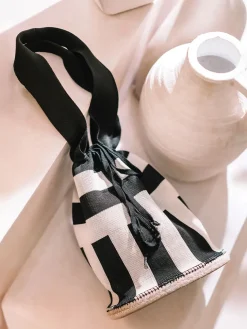 EMPORDANETA - Striped handbag for women - EMPORDANETA