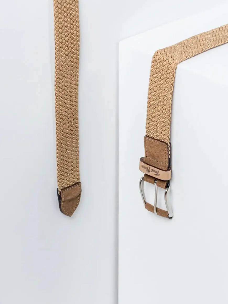 ERIC - Men's leather and fabric belt