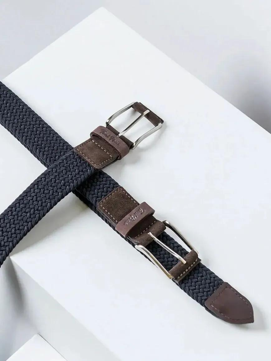 ERIC - Men's leather and fabric belt