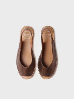 ERICA-AS - Women's peep toe espadrille in shiny leather