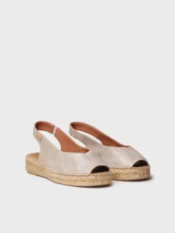 ERICA-AS - Women's peep toe espadrille in shiny leather