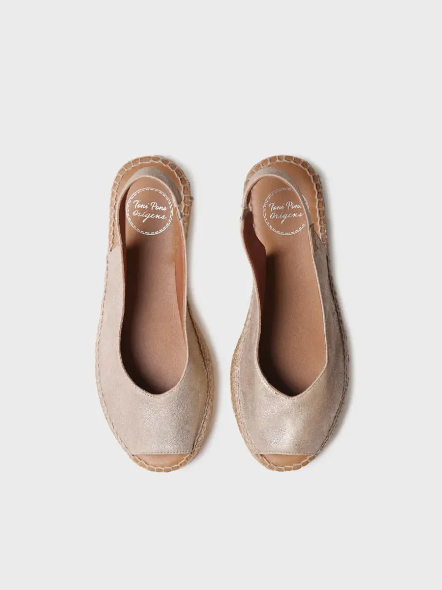 ERICA-AS - Women's peep toe espadrille in shiny leather