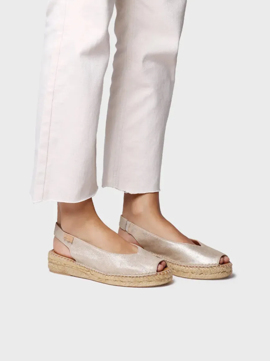 ERICA-AS - Women's peep toe espadrille in shiny leather