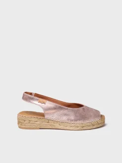 ERICA-AS - Women's peep toe espadrille in shiny leather