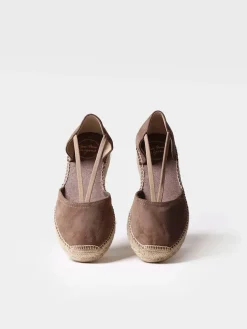 ERLA-A - Women's suede espadrilles with straps