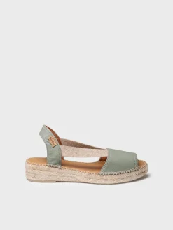 ETNA - Flat leather sandal with elastics
