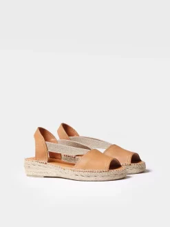 ETNA - Flat leather sandal with elastics