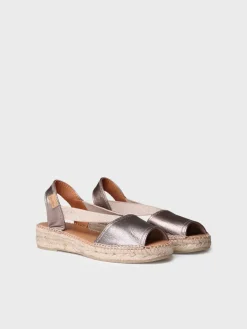 ETNA - Flat leather sandal with elastics