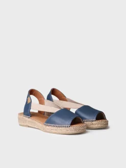 ETNA - Flat leather sandal with elastics