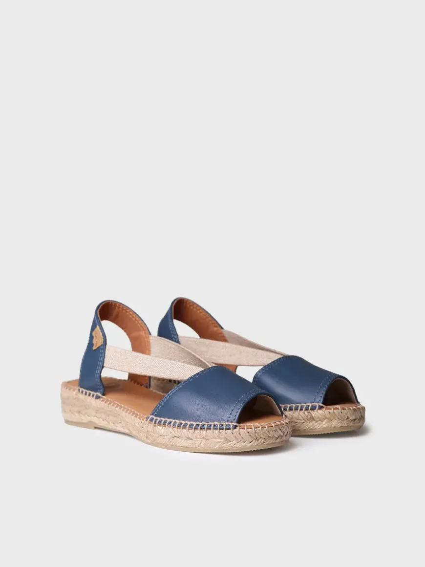 ETNA - Flat leather sandal with elastics