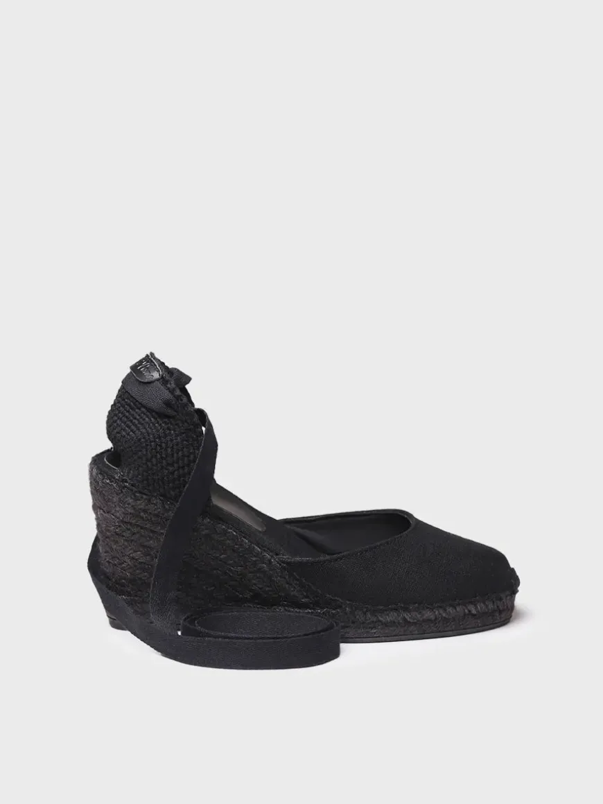 FLORINA - Valencian espadrille for women with wedge and ribbons