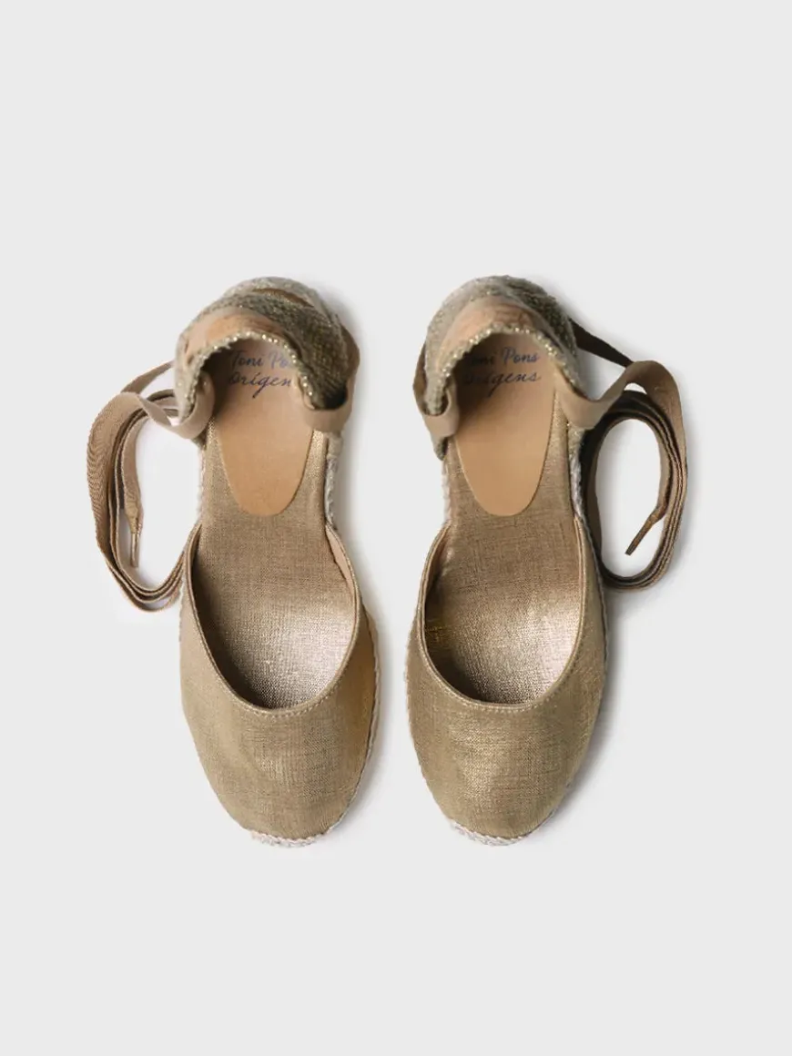 FLORINA - Valencian espadrille for women with wedge and ribbons