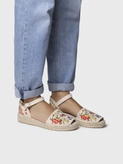 GARBET - Women's flat sandal with multicoloured embroidery