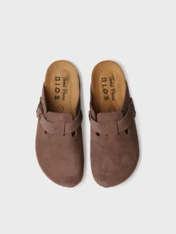 GEMINA-QT - Women's clog in suede with buckle - GEMINA-QT