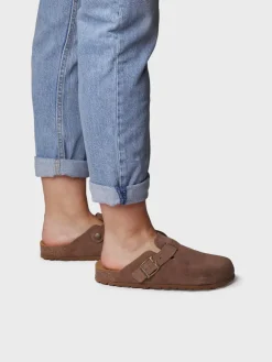 GEMINA-QT - Women's clog in suede with buckle - GEMINA-QT