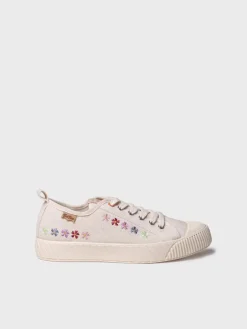 GILDA-EA - Low-top women's trainer in recycled cotton and embroidery