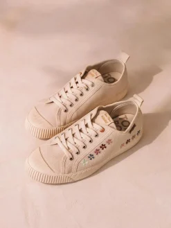 GILDA-EA - Low-top women's trainer in recycled cotton and embroidery