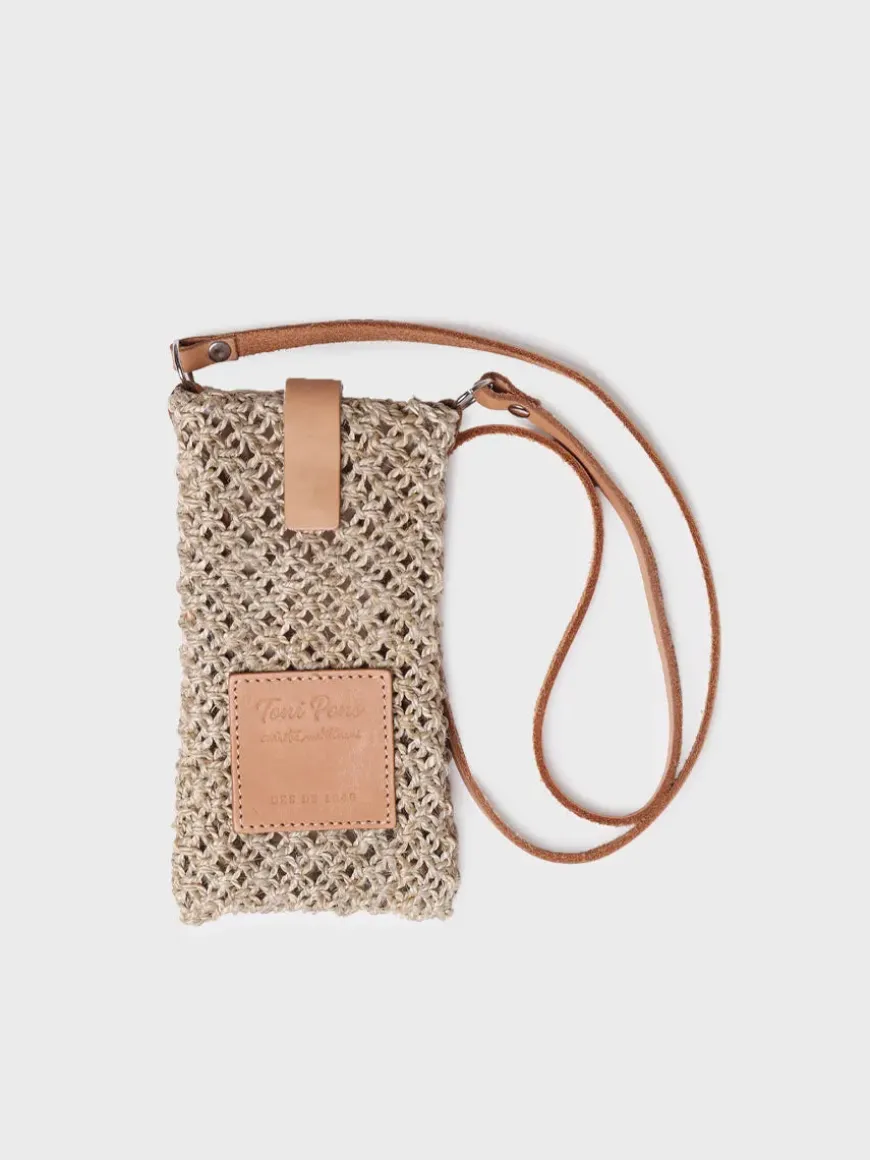 GINETH - Jute mobile phone bag
