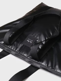 GINNY - Women's bag in padded shinny black material