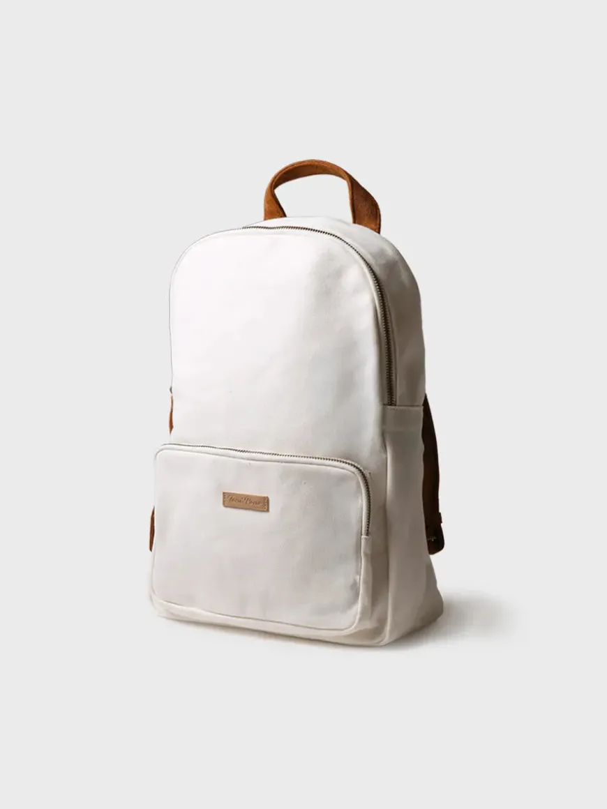 GLORIA - Cotton backpack with vegan suede straps
