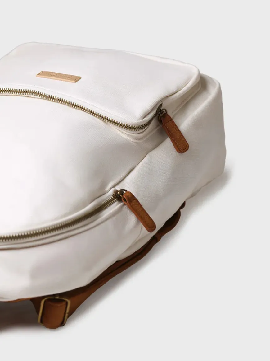 GLORIA - Cotton backpack with vegan suede straps