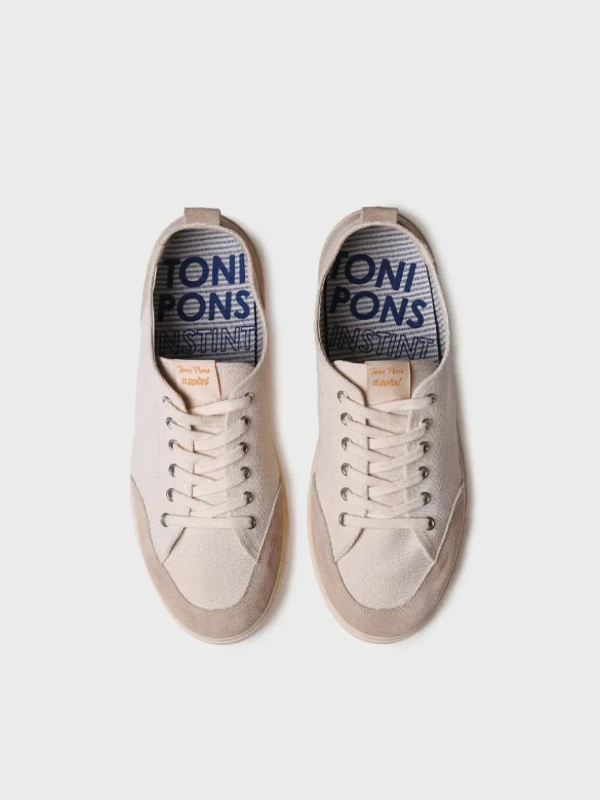 IRON - Men's cotton athletic shoe with laces